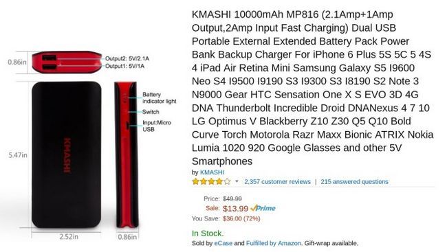 Fotografía - [Alerte pacte] KMASHI 10k mAh batterie externe qui coûtent moins de 10 $ Après Coupon retours Même moins cher qu'avant